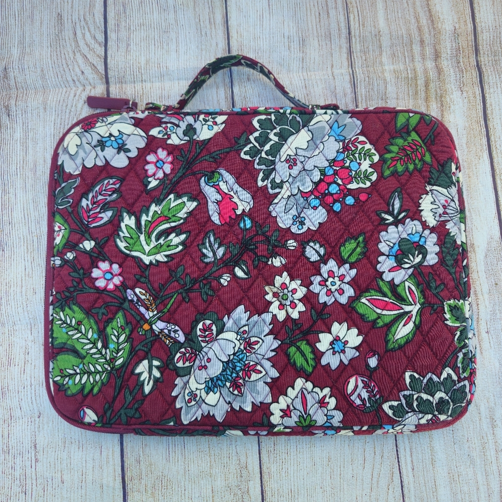 Vera Bradley Bordeaux Blooms Quilted Laptop Sleeve with Handle - Picture 7 of 7